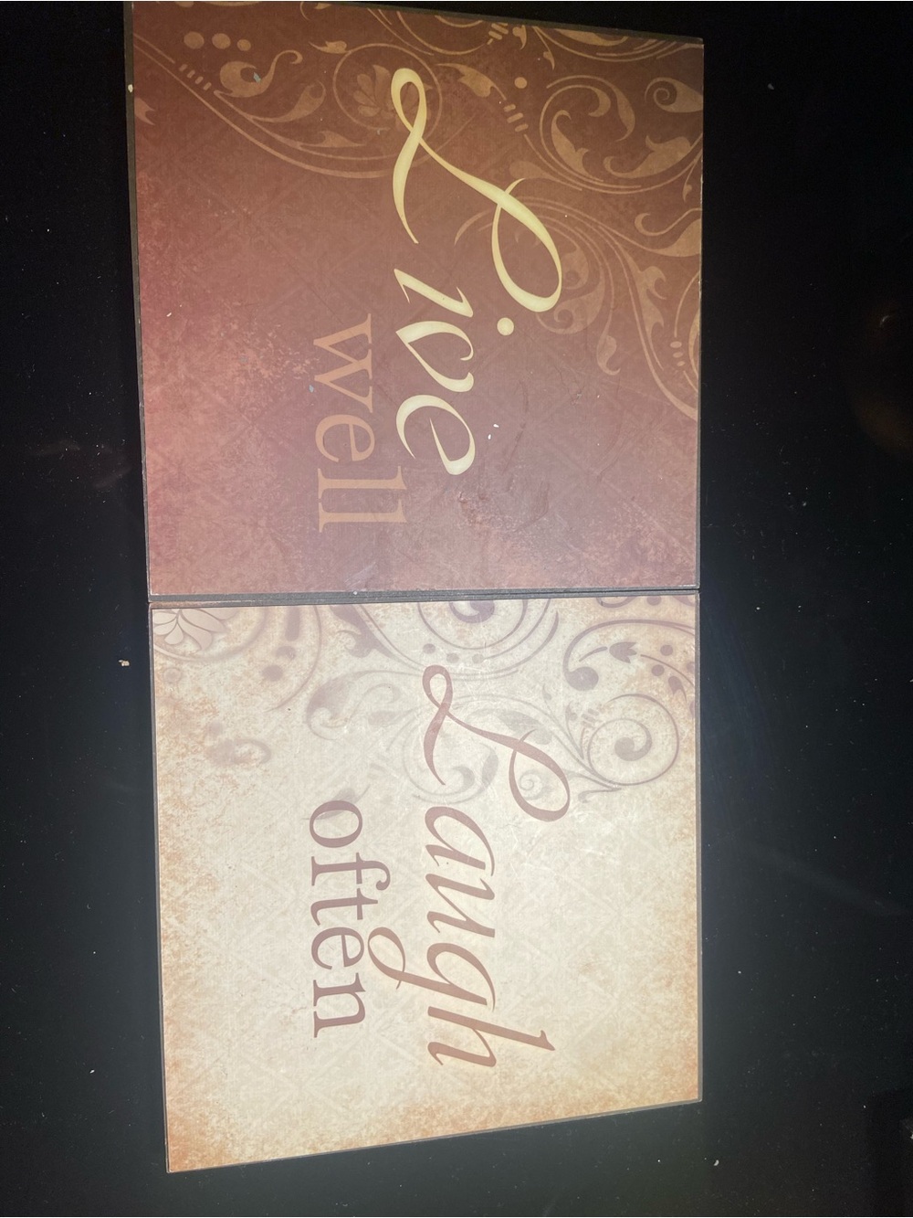 Home Accents 'Live Well / Laugh Often' Brown Decorative Wall Plaque Set
